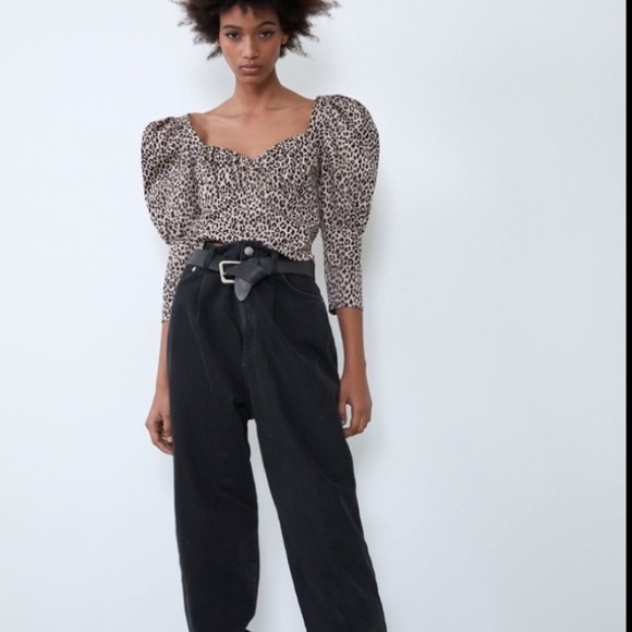 NWT ZARA ANIMAL PRINT POPLIN TOP - Picture 4 of 7